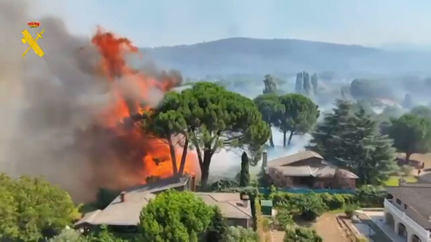 V&iacute;deo a vista de dron del incendio en Madrid