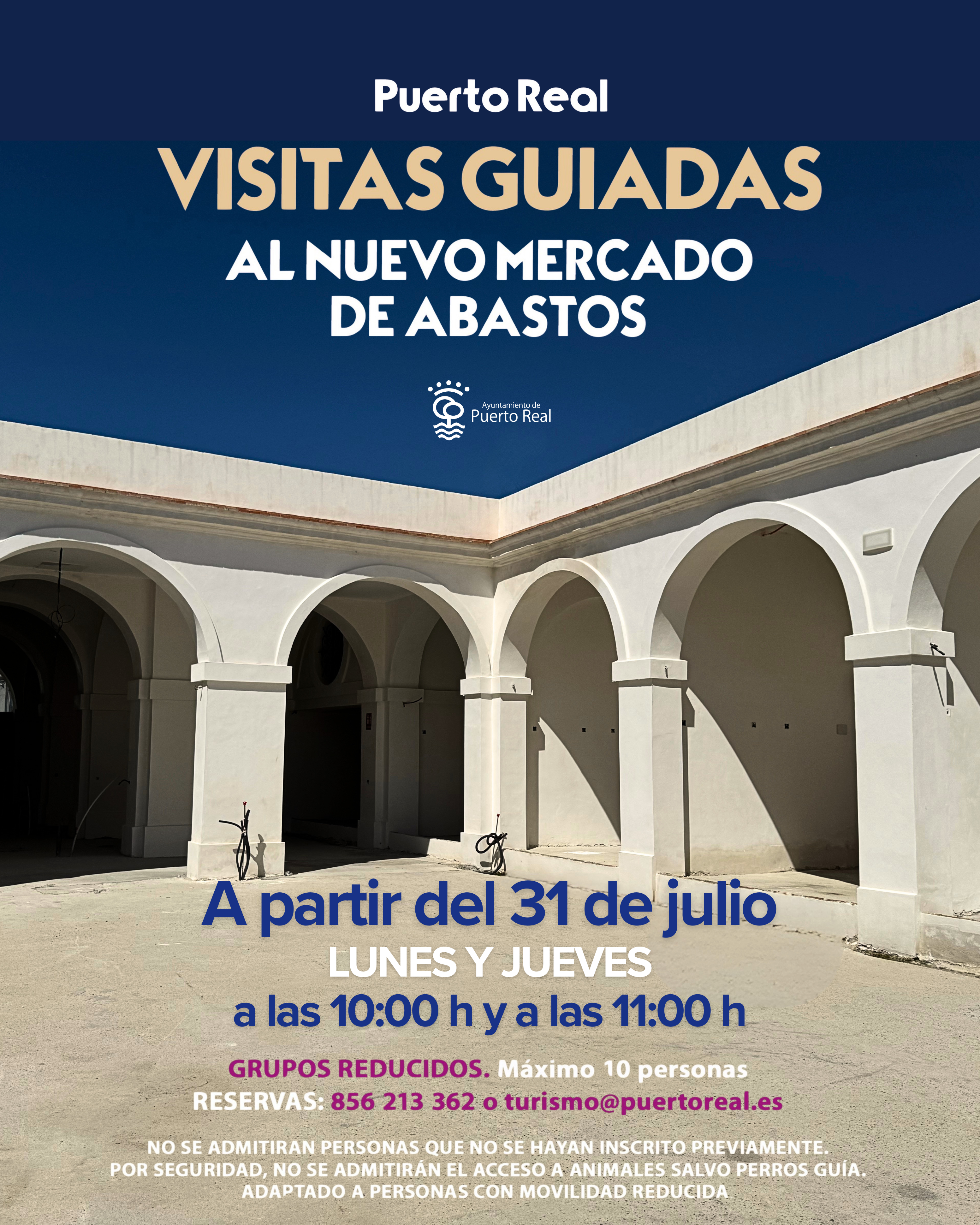 Puerto Real organiza visitas guiadas al nuevo Mercado de Abastos desde el 31 de julio Puerto Real organiza visitas guiadas al nuevo Mercado de Abastos desde el 31 de julio