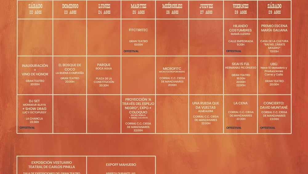 Programación y horarios del FITC Lazarillo (nº52) Programación y horarios del FITC Lazarillo (nº52)