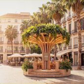 Render de un árbol inteligente en la Plaza de la Constitución