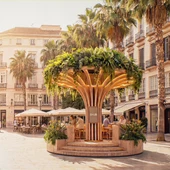 Render de un árbol inteligente en la Plaza de la Constitución Render de un árbol inteligente en la Plaza de la Constitución