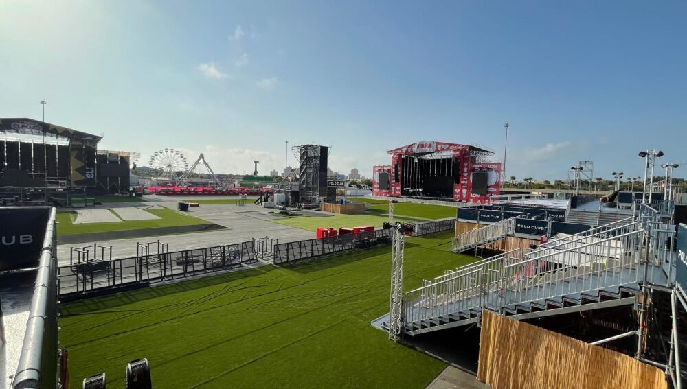 Panorámica del Parque Antonio Soria, preparado para acoger el Low Festival