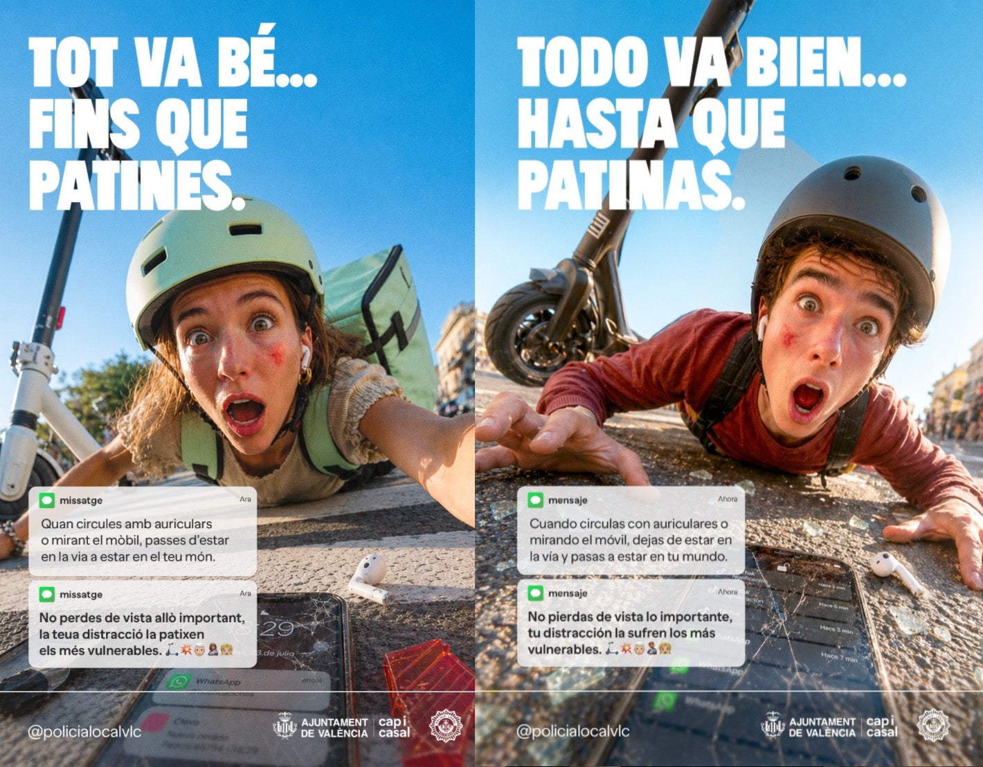 El Ayuntamiento de Valencia pone en marcha la campaña 'Conecta con la vía', para prevenir distracciones en el uso de vehículos de movilidad personal El Ayuntamiento de Valencia pone en marcha la campaña 'Conecta con la vía', para prevenir distracciones en el uso de vehículos de movilidad personal