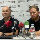 Manuel Lovato (presidente del Salamanca UDS) e Iker Muniain (técnico del equipo salmantino)