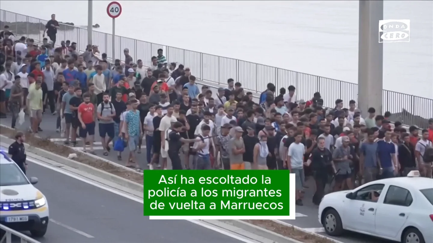 Salida de los migrantes que entraron de manera irregular a Ceuta, España Salida de los migrantes que entraron de manera irregular a Ceuta, España