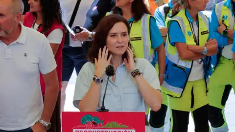 La presidenta de la Comunidad de Madrid, Isabel Díaz Ayuso, en Pelayos de la Presa La presidenta de la Comunidad de Madrid, Isabel Díaz Ayuso, en Pelayos de la Presa