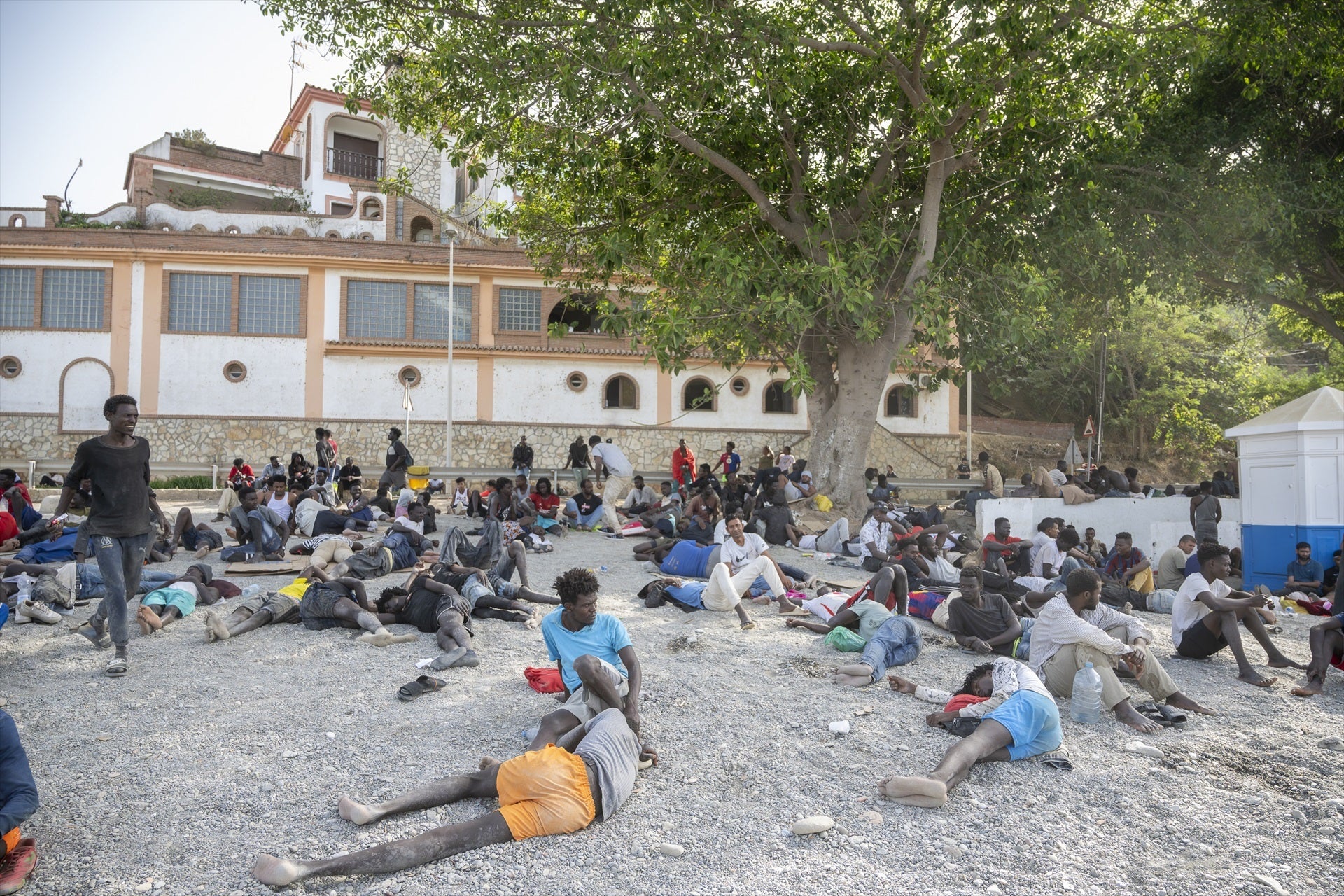 Varios migrantes, a 1 de agosto de 2026, en Ceuta (España) Varios migrantes, a 1 de agosto de 2026, en Ceuta (España)