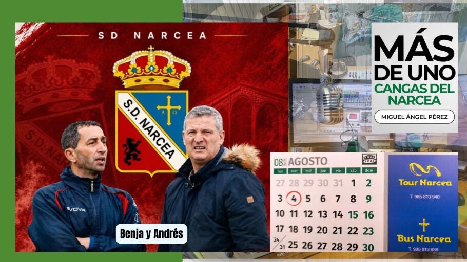 Benja y Andr&eacute;s, entrenadores de la SD Narcea