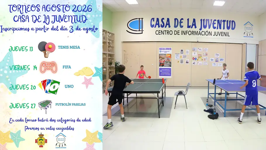 Torneos de agosto 2026 en la Casa de la Juventud Torneos de agosto 2026 en la Casa de la Juventud