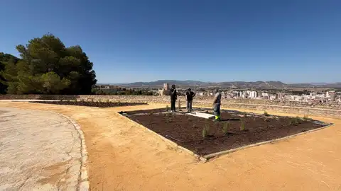 Explanada del Mirador de Las Cruces tras los trabajos de renovación y mejora. Explanada del Mirador de Las Cruces tras los trabajos de renovación y mejora.