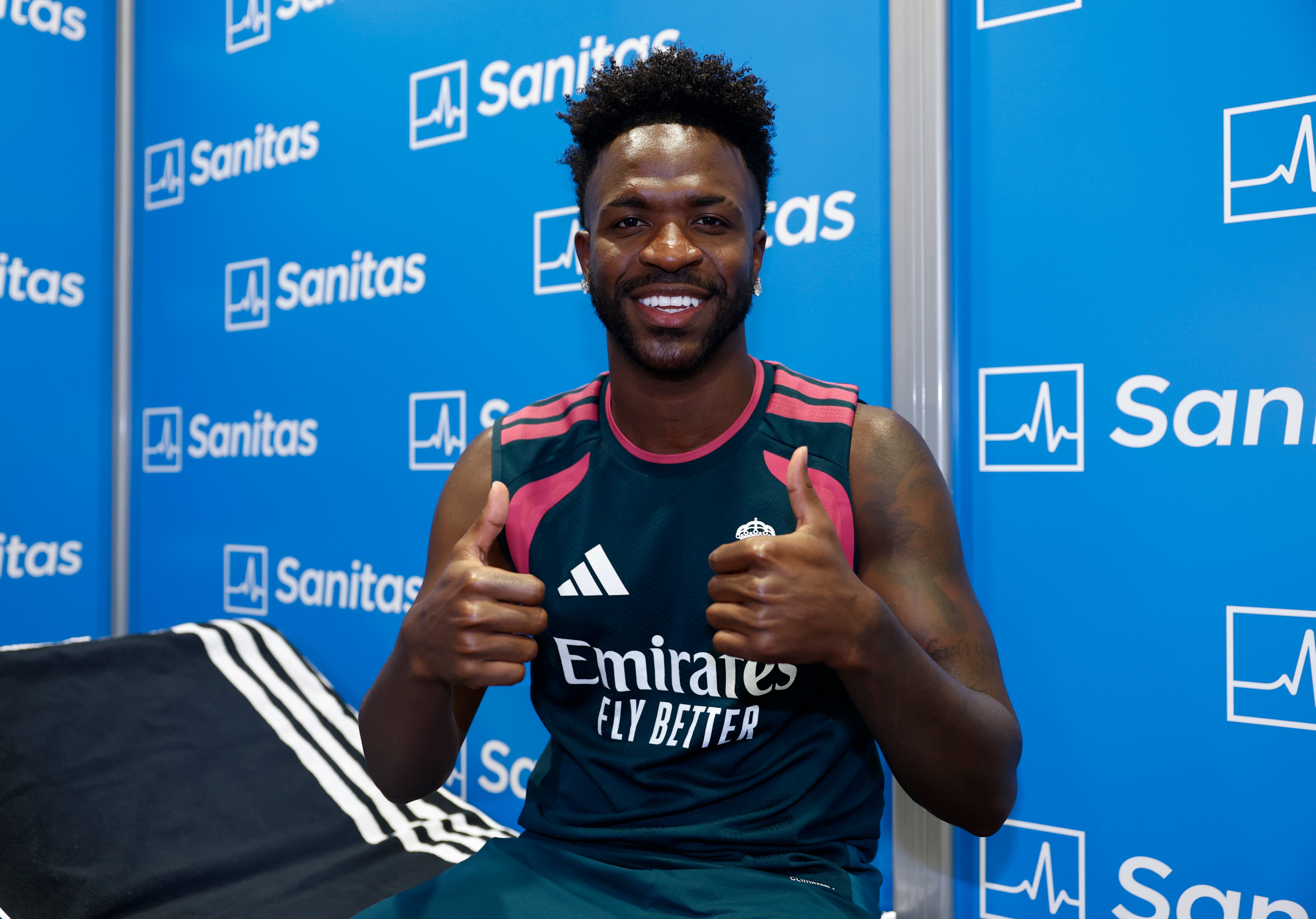 Vinicius Junior player of Real Madrid at his medical examination at Ciudad Real Madrid on August 03, 2026 in Madrid, Spain. Vinicius Junior player of Real Madrid at his medical examination at Ciudad Real Madrid on August 03, 2026 in Madrid, Spain.