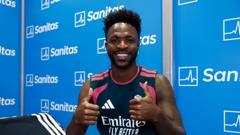 Vinicius Junior player of Real Madrid at his medical examination at Ciudad Real Madrid on August 03, 2026 in Madrid, Spain. Vinicius Junior player of Real Madrid at his medical examination at Ciudad Real Madrid on August 03, 2026 in Madrid, Spain.