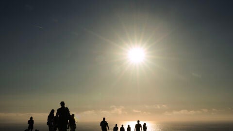 People visit Monte de San Pedro park, where thousands of people are expected to gather for the August 12th total solar eclipse, on August 10, 2026 in A Coruna, Spain.