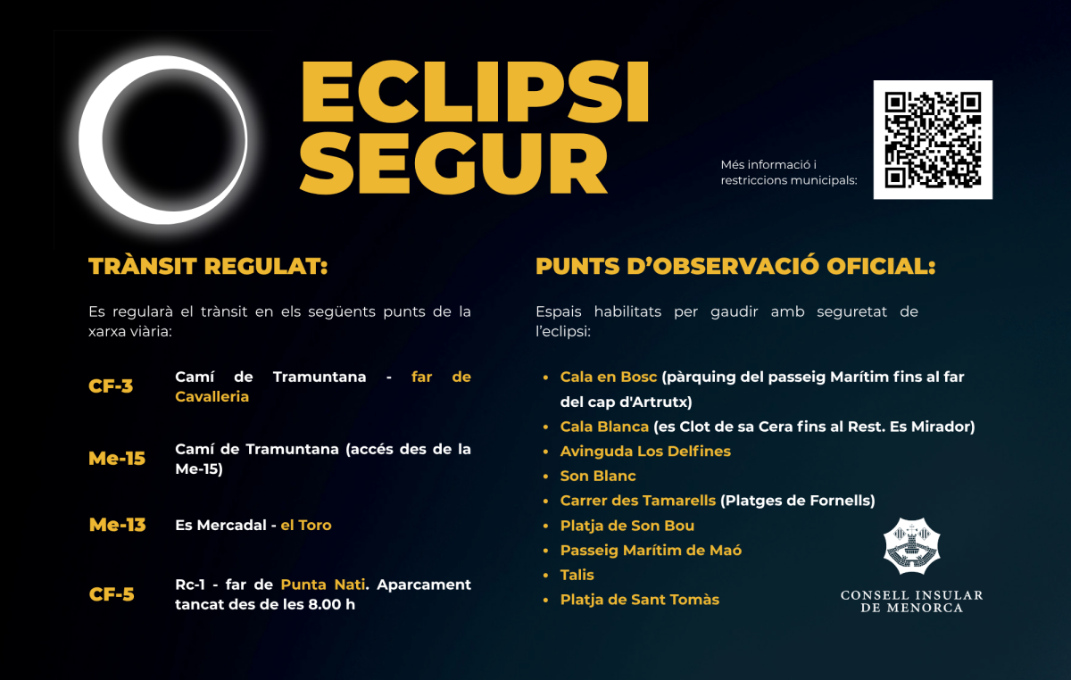 Menorca refuerza la seguridad y restringe el acceso a varios puntos por el eclipse solar Menorca refuerza la seguridad y restringe el acceso a varios puntos por el eclipse solar