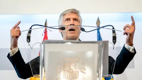 Imagen de archivo de Fernando Grande-Marlaska durante su intervención tras el consejo extraordinario de ministros del Interior de la UE por la crisis en Ceuta. Imagen de archivo de Fernando Grande-Marlaska durante su intervención tras el consejo extraordinario de ministros del Interior de la UE por la crisis en Ceuta.