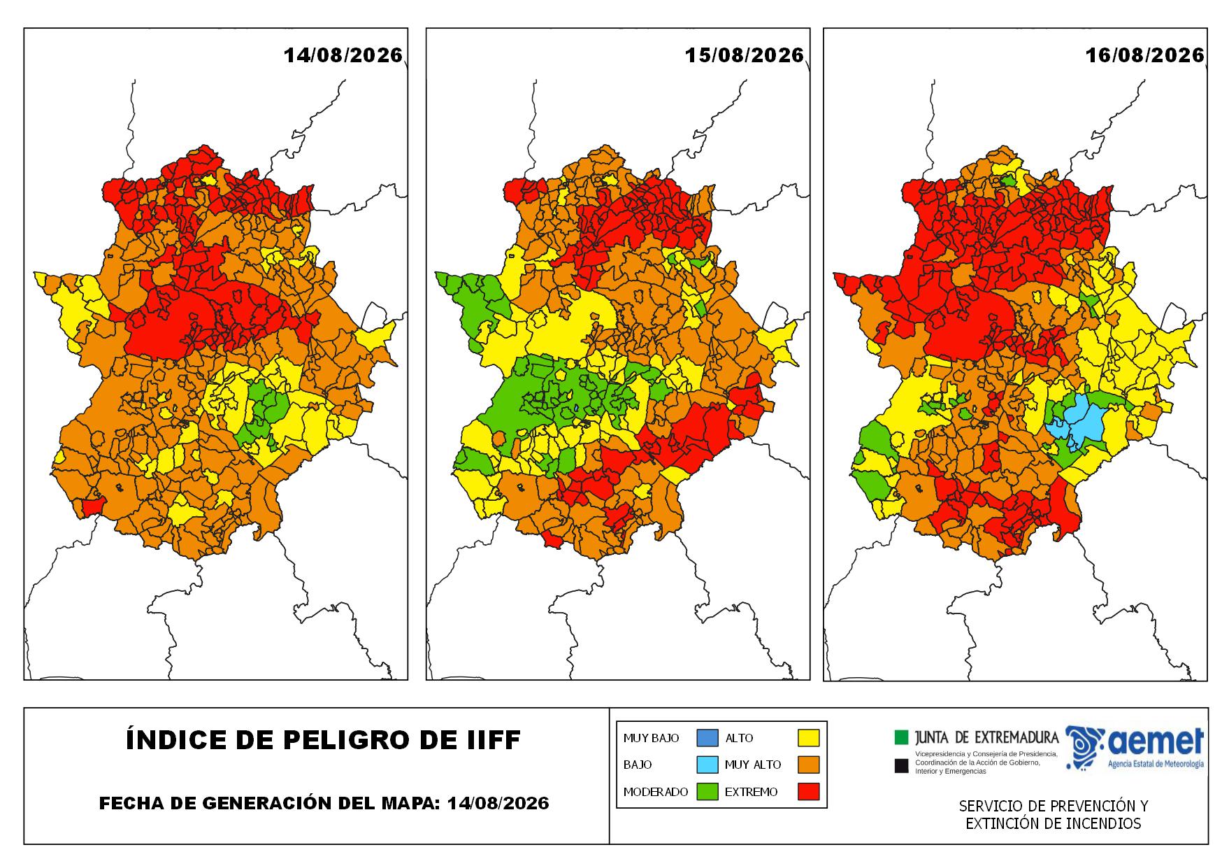 El riesgo extremo por incendio forestal se extiende este viernes, retrocederá el sábado y se incrementará de cara al domingo El riesgo extremo por incendio forestal se extiende este viernes, retrocederá el sábado y se incrementará de cara al domingo