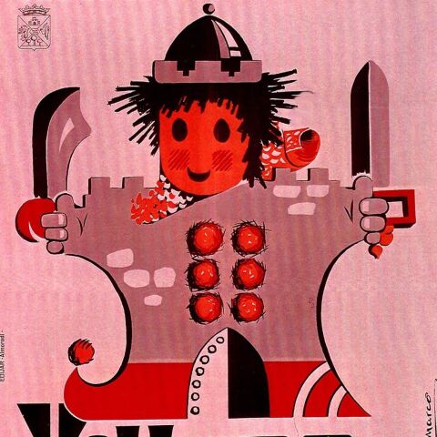 Ilustración, realizada por Pedro Marco, para las Fiestas de Moros y Cristianos de Villena 1969.