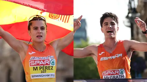 Doble oro para España en los Europeos de atletismo: María Pérez y Paul McGrath ganan la media maratón de marcha en Birmingham Doble oro para España en los Europeos de atletismo: María Pérez y Paul McGrath ganan la media maratón de marcha en Birmingham