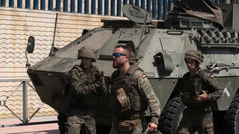 Spanish army are deployed in the border between Spain and Morocco on August 14, 2026 in Ceuta, Spain. Spanish army are deployed in the border between Spain and Morocco on August 14, 2026 in Ceuta, Spain.