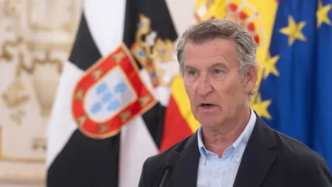 The leader of the Popular Party, Alberto Nuñez Feijoo, addresses the media at the Ceuta Assembly Palace on 19 August 2026, in Ceuta, Spain. The leader of the Popular Party, Alberto Nuñez Feijoo, addresses the media at the Ceuta Assembly Palace on 19 August 2026, in Ceuta, Spain.