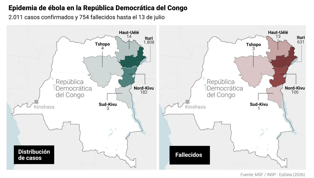Mapa ébola en RDC Mapa ébola en RDC