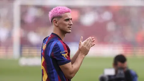 El jugador del F.C Barcelona, Gavi, durante la celebración del Trofeo Joan Gamper El jugador del F.C Barcelona, Gavi, durante la celebración del Trofeo Joan Gamper
