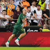 Pablo García celebra el gol de la victoria del Betis en Mestalla Pablo García celebra el gol de la victoria del Betis en Mestalla