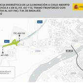 Adjudicada la mejora de la iluminación de la A-5 a su paso por Badajoz para reducir a la mitad el consumo energético