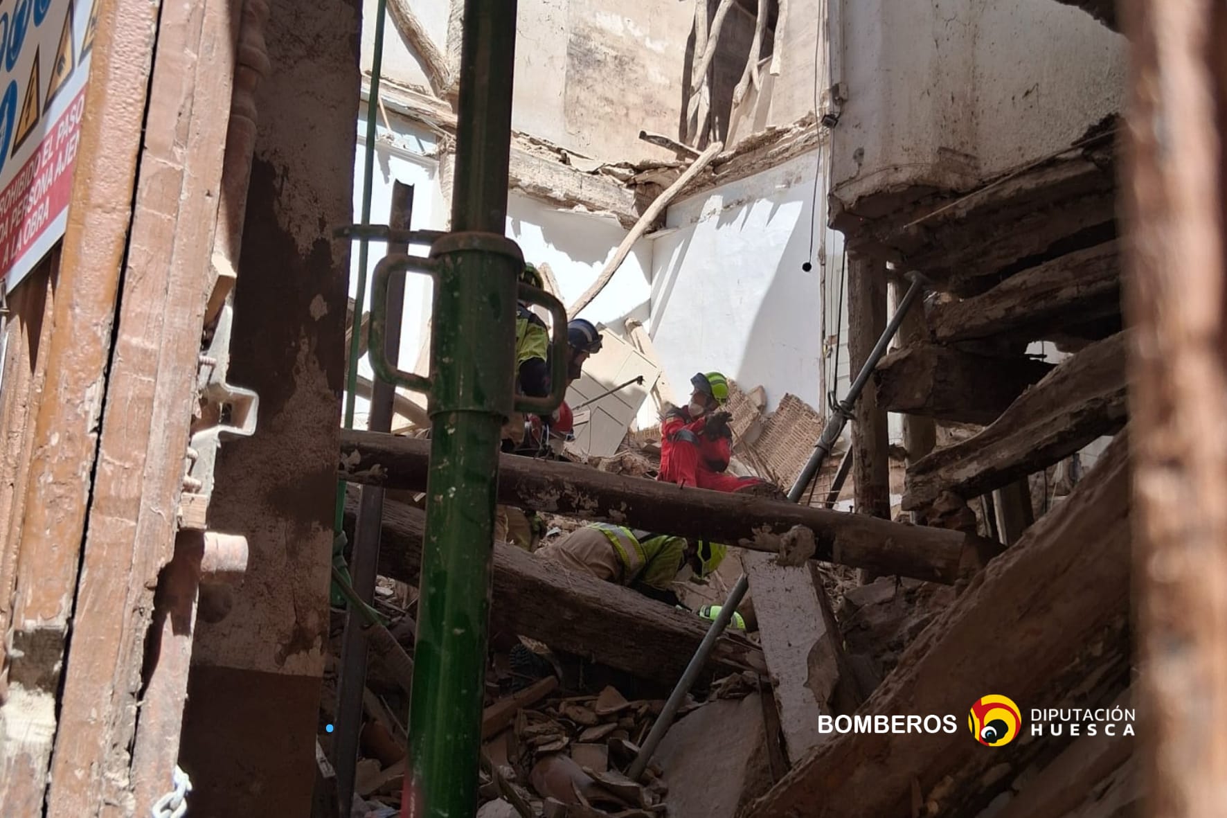 Un trabajador fallecido en el derrumbe de un edificio en Sariñena Un trabajador fallecido en el derrumbe de un edificio en Sariñena