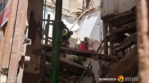 Un trabajador fallecido en el derrumbe de un edificio en Sariñena Un trabajador fallecido en el derrumbe de un edificio en Sariñena
