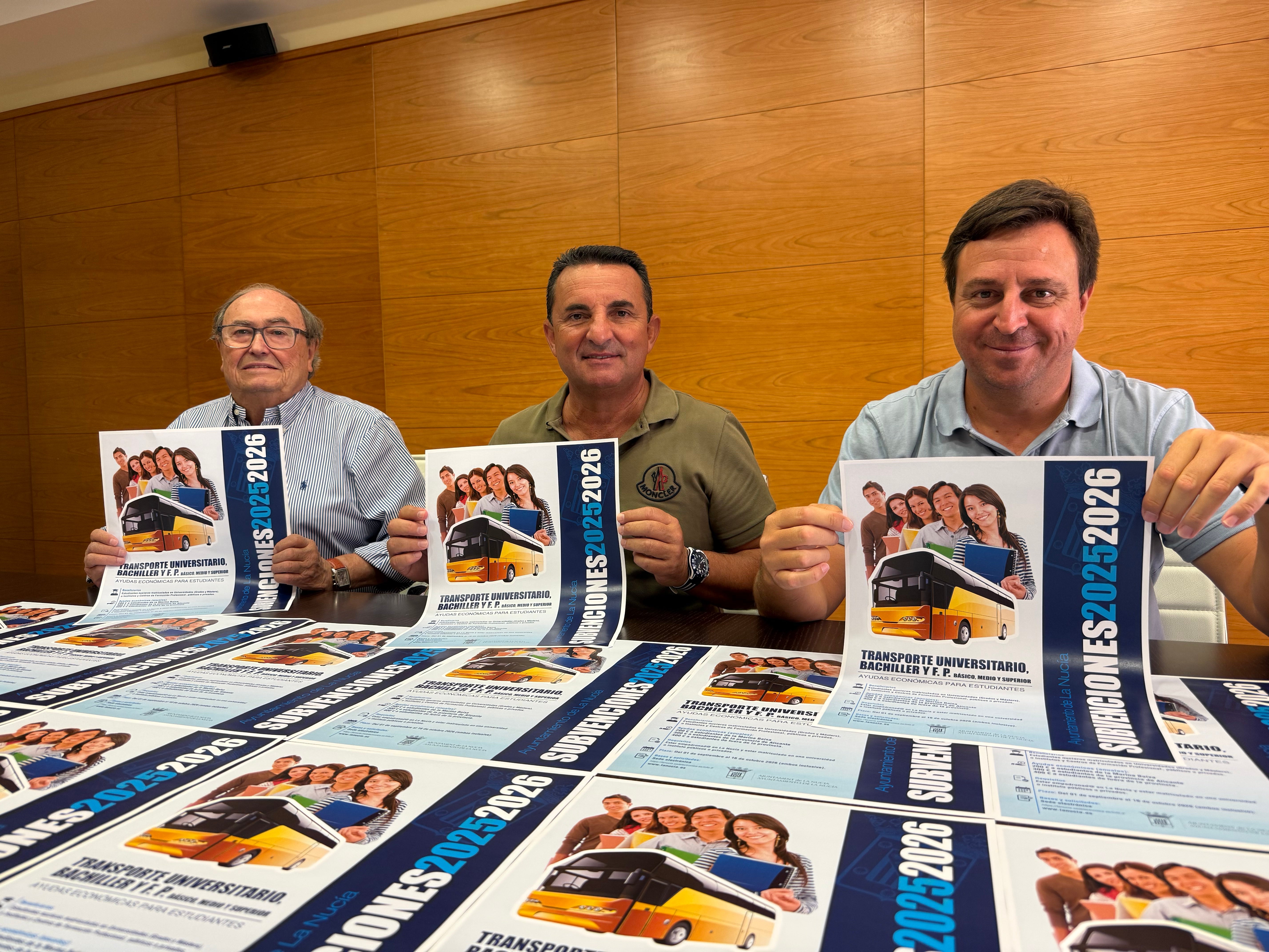 La Subvención de “Transporte a Estudiantes 25-26” de La Nucía podrá llegar hasta los 500 € La Subvención de “Transporte a Estudiantes 25-26” de La Nucía podrá llegar hasta los 500 €