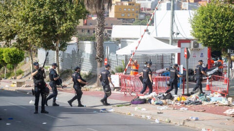 The police clear the migrant camp at Loma Colmenar on 31 August 2026 in Ceuta, Spain. The police clear the migrant camp at Loma Colmenar on 31 August 2026 in Ceuta, Spain.