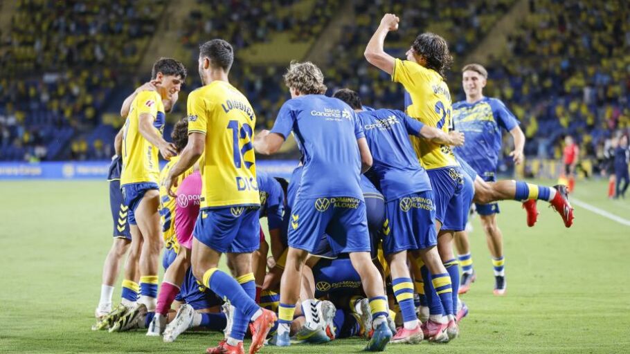 Celebraci&oacute;n de un gol de Las Palmas 