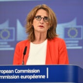 Teresa Ribera, durante su intervención en la Comisión Europea este miércoles