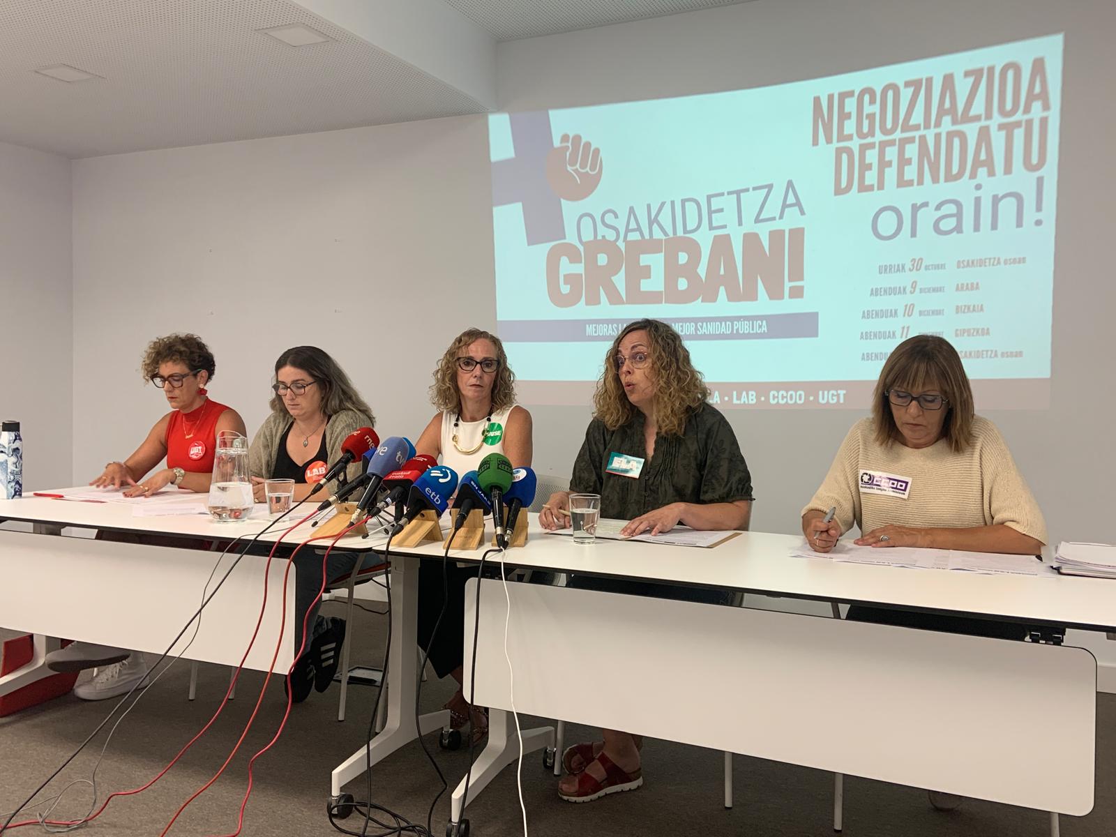 Los sindicatos vascos convocan cinco jornadas de huelga en Osakidetza para exigir mejoras para todo el personal Los sindicatos vascos convocan cinco jornadas de huelga en Osakidetza para exigir mejoras para todo el personal