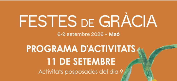 Maó reprograma para este viernes los actos de las fiestas de Gràcia Maó reprograma para este viernes los actos de las fiestas de Gràcia