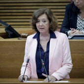La portavoz de Agua del PP en Les Corts, María Gómez, durante una intervención