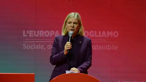 Magdalena Andersson en el PES Election Congress en 2024 Magdalena Andersson en el PES Election Congress en 2024
