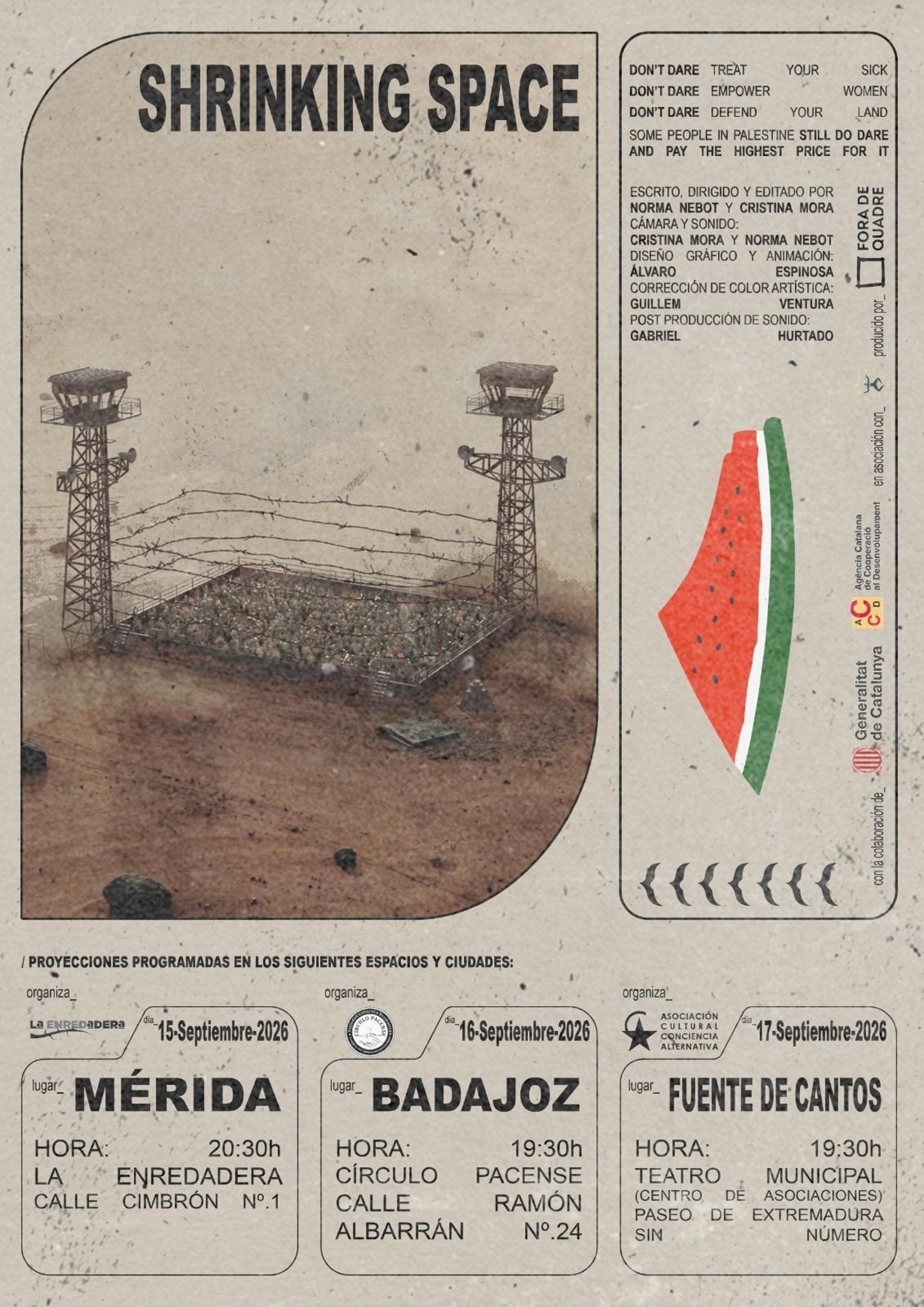 Un documental sobre el activismo propalestino se proyectará la próxima semana en Mérida, Badajoz y Fuente de Cantos Un documental sobre el activismo propalestino se proyectará la próxima semana en Mérida, Badajoz y Fuente de Cantos