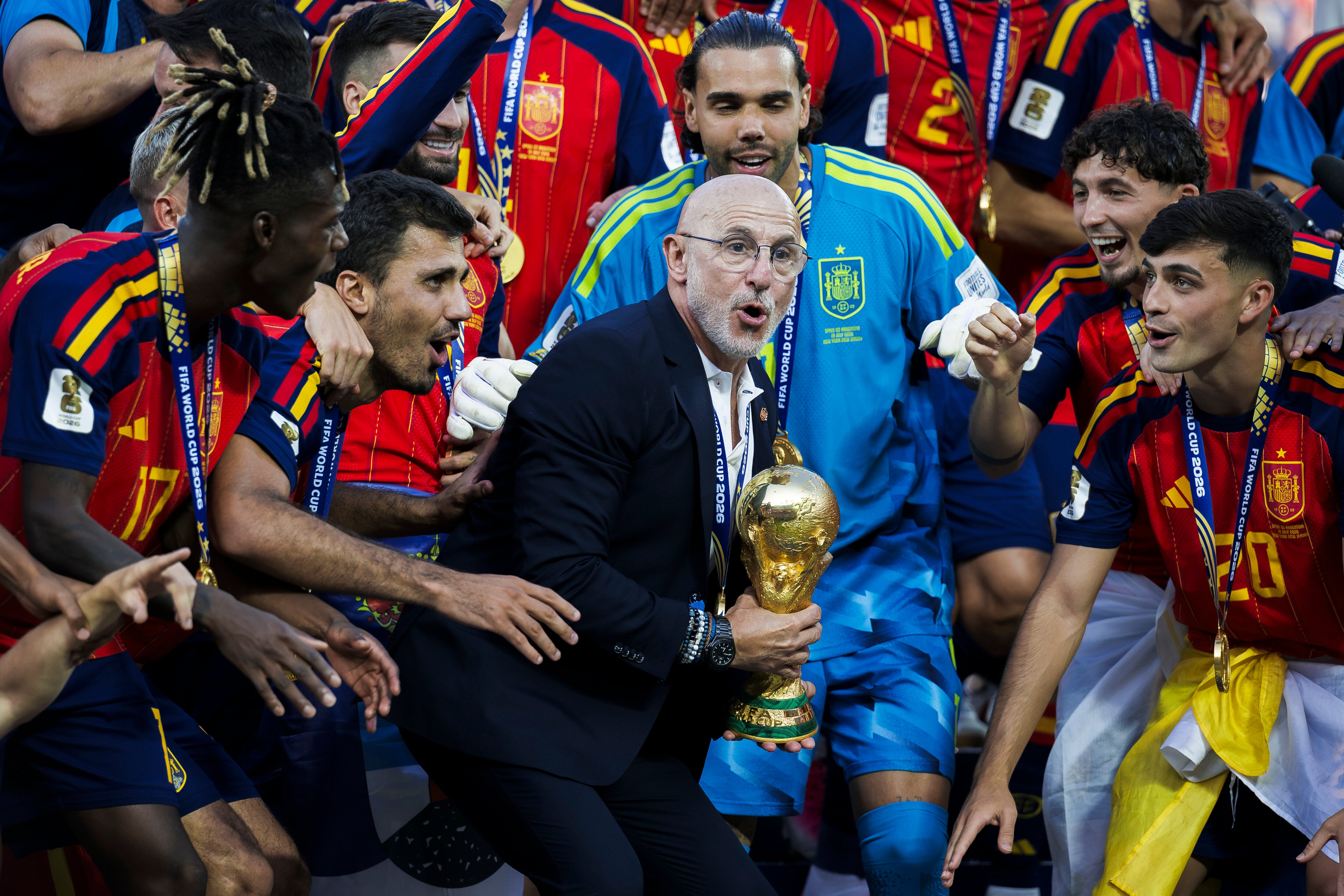 Luis de la Fuente, durante la celebración de la Copa del Mundo Luis de la Fuente, durante la celebración de la Copa del Mundo