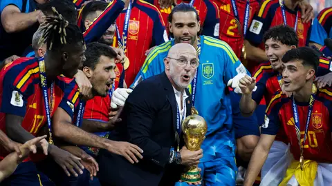 Luis de la Fuente, durante la celebración de la Copa del Mundo Luis de la Fuente, durante la celebración de la Copa del Mundo