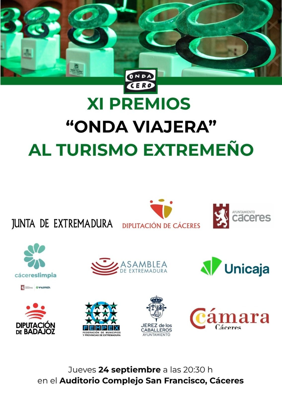 Jerez de los Caballeros y Emérita Lvdica, entre los premiados en los XI Premios de Turismo Extremeño de Onda Cero Extremadura Jerez de los Caballeros y Emérita Lvdica, entre los premiados en los XI Premios de Turismo Extremeño de Onda Cero Extremadura