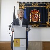 El ministro del Interior, Fernando Grande Marlaska, en una comparecencia durante la crisis en Ceuta