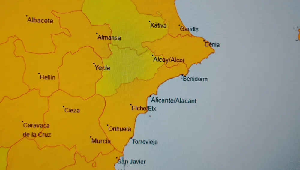 Mapa de alertas jueves 17/ 09/ 26 Mapa de alertas jueves 17/ 09/ 26