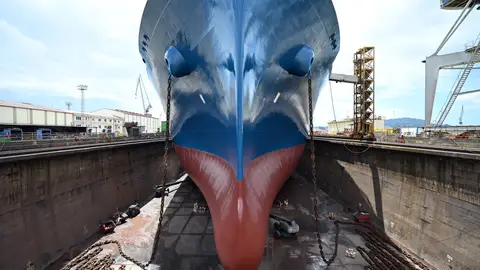 Un buque en los astilleros de Navantia Un buque en los astilleros de Navantia