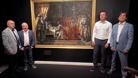 Cuadro &laquo;&Uacute;ltimos momentos del rey don Jaime I el Conquistador en el acto de entregar su espada a su hijo don Pedro&raquo;, pintado por el valenciano Ignacio Pinazo