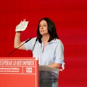 La secretaria de organización del PSOE, Rebeca Torró, en la conferencia política de los socialistas valencianos