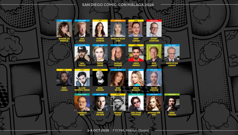 Nuevos invitados Panel Cero en la San Diego Comic-Con de Málaga 2026. Nuevos invitados Panel Cero en la San Diego Comic-Con de Málaga 2026.