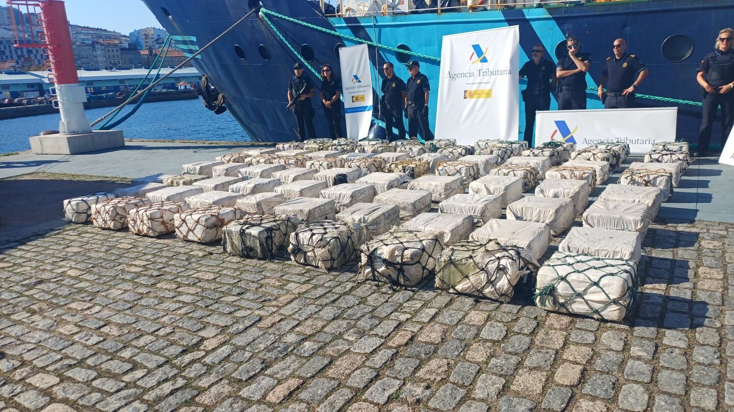 Cocaina incautada, Puerto de Vigo 