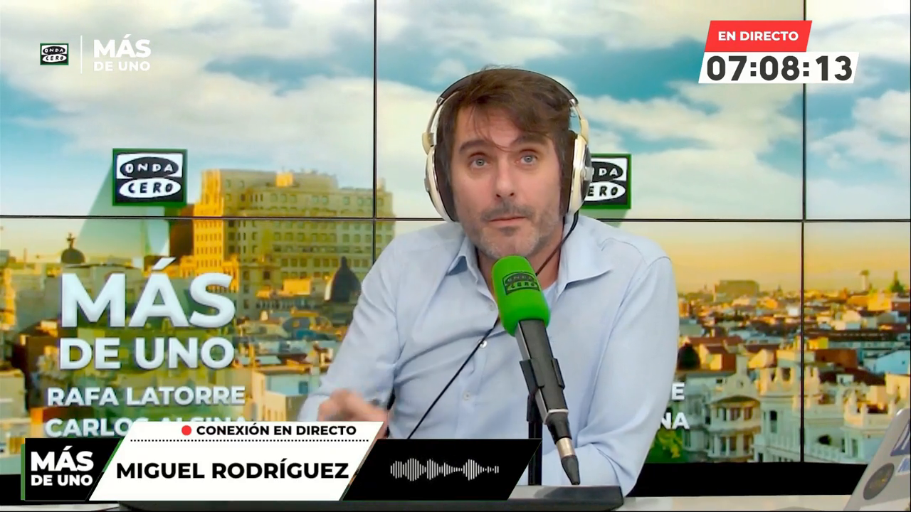 Frame de Rafa Latorre durante su conexión con Miguel Rodríguez. Frame de Rafa Latorre durante su conexión con Miguel Rodríguez.
